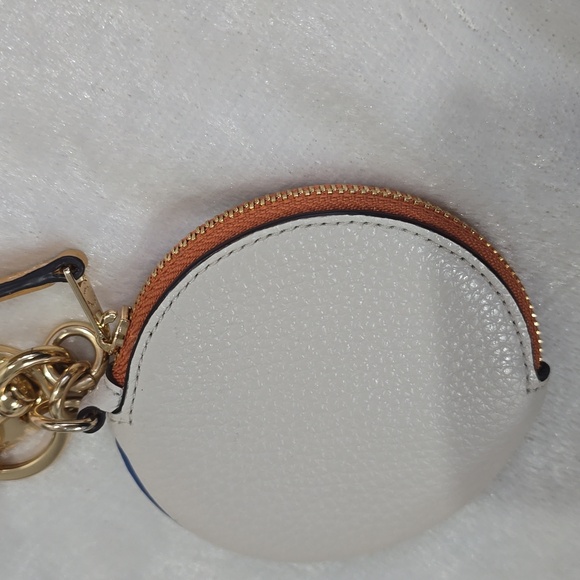 Coach Leather Coach Stamp Coin Pouch Key Charm Chalk - Picture 7 of 7